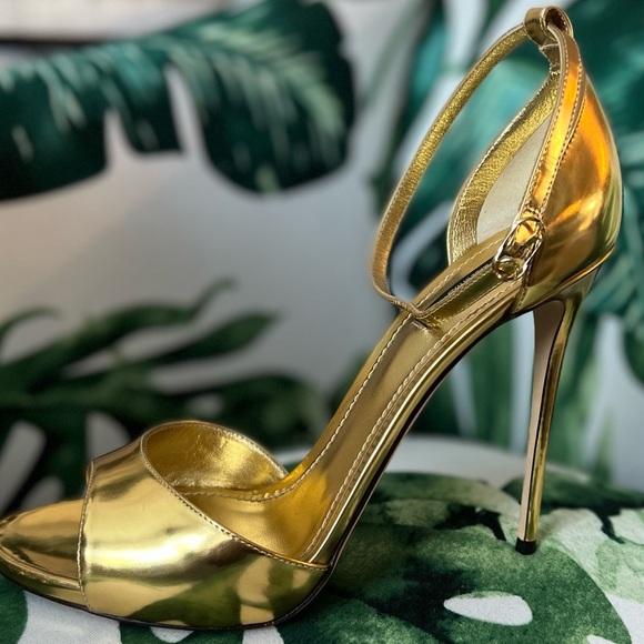 Dolce & Gabbana gold ankle strap sandals high heels gold shoes - Picture 9 of 17